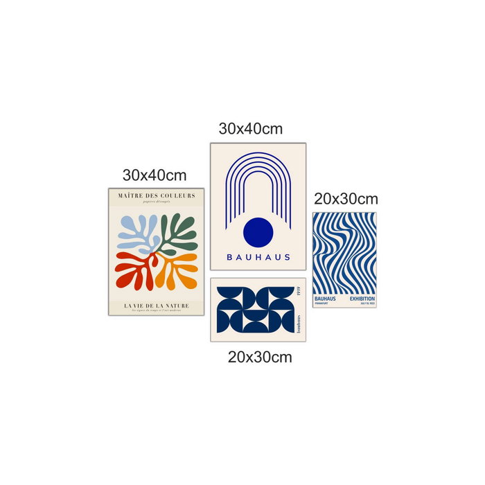 Wallity Mdf - 00135 Conjunto de 4 Pinturas Decorativas de MDF Multicolor